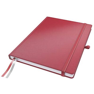 Leitz Cahier de qualité Complete A4 quadrillé, 160 pages, 80 feuilles, couverture rigide haute qualité, papier 100 g/m² certifié FSC, fermeture, marque-page, passant pour stylo, pochette intérieure, rouge, 44710025 - Publicité Leitz Cahier de qualité Complete A4 quadrillé, 160 pages, 80 feuilles, couverture rigide haute qualité, papier 100 g/m² certifié FSC, fermeture, marque-page, passant pour stylo, pochette intérieure, rouge, 44710025 - Publicité