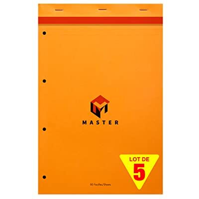 Calligraphe (Gamme Bureau Clairefontaine) 10774C Un Paquet de 5 Blocs Master Agrafé en-Tête 80 Feuilles Perforées 4 Trous 21X31,8cm 80G Petits Carreaux, Couverture Carte enduite, Orange - Publicité Calligraphe (Gamme Bureau Clairefontaine) 10774C Un Paquet de 5 Blocs Master Agrafé en-Tête 80 Feuilles Perforées 4 Trous 21X31,8cm 80G Petits Carreaux, Couverture Carte enduite, Orange - Publicité