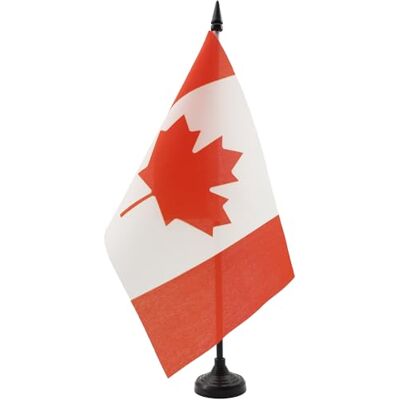 AZ FLAG Drapeau De Table Canada 21x14 cm Petit Drapeau Canadien De Bureau 100% Polyester Avec Hampe De 25cm Et Socle En Plastique Noir - Publicité AZ FLAG Drapeau De Table Canada 21x14 cm Petit Drapeau Canadien De Bureau 100% Polyester Avec Hampe De 25cm Et Socle En Plastique Noir - Publicité