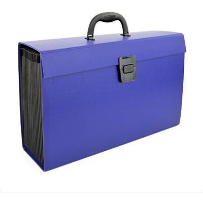 Rapesco 1553 Trieur Valisette avec Poignée, 19 Compartiments, A4+, Bleu - Publicité Rapesco 1553 Trieur Valisette avec Poignée, 19 Compartiments, A4+, Bleu - Publicité