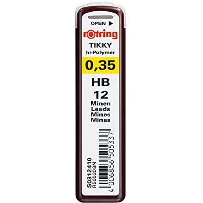 Rotring Tikky mines de rechange pour portemines0,35 mmHB10 unités (120 mines) - Publicité Rotring Tikky mines de rechange pour portemines0,35 mmHB10 unités (120 mines) - Publicité
