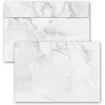 Paper-Media Enveloppes de motif Marbre & Structure, MARBRE GRIS CLAIR 10 enveloppes DIN C6 (162x114 mm) - Publicité Paper-Media Enveloppes de motif Marbre & Structure, MARBRE GRIS CLAIR 10 enveloppes DIN C6 (162x114 mm) - Publicité