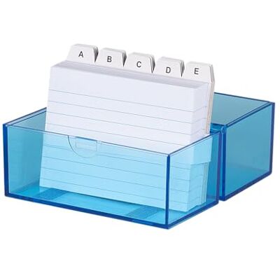 WEDO 2507303 Fichier A7 avec cartes + registre alphabétique 200 cartes Transparent Bleu - Publicité WEDO 2507303 Fichier A7 avec cartes + registre alphabétique 200 cartes Transparent Bleu - Publicité