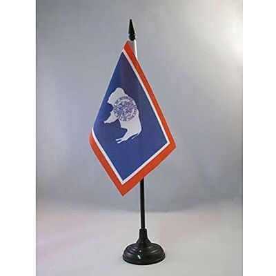 AZ FLAG Drapeau De Table Wyoming 15x10 cm Mini Drapeau De L'État Américain Du Wyoming De Bureau 100% Polyester Avec Hampe De 25cm Et Socle En Plastique Noir - Publicité AZ FLAG Drapeau De Table Wyoming 15x10 cm Mini Drapeau De L'État Américain Du Wyoming De Bureau 100% Polyester Avec Hampe De 25cm Et Socle En Plastique Noir - Publicité