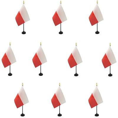 AZ FLAG Lot de 10 Mini Drapeau Pologne De Table 15x10 cm 10 Drapeaux Polonais De Bureau 100% Polyester Avec Hampe Point Dorée - Publicité AZ FLAG Lot de 10 Mini Drapeau Pologne De Table 15x10 cm 10 Drapeaux Polonais De Bureau 100% Polyester Avec Hampe Point Dorée - Publicité