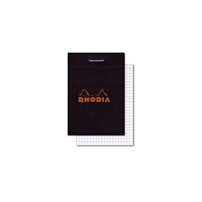 Rhodia 112009C Bloc-Notes Agrafé N°11 Black A7 7,4 x 10,5 cm Petits Carreaux 80 Feuillets Détachables Papier Clairefontaine Blanc 80 g/m² Couverture en Carte Enduite Souple - Publicité Rhodia 112009C Bloc-Notes Agrafé N°11 Black A7 7,4 x 10,5 cm Petits Carreaux 80 Feuillets Détachables Papier Clairefontaine Blanc 80 g/m² Couverture en Carte Enduite Souple - Publicité