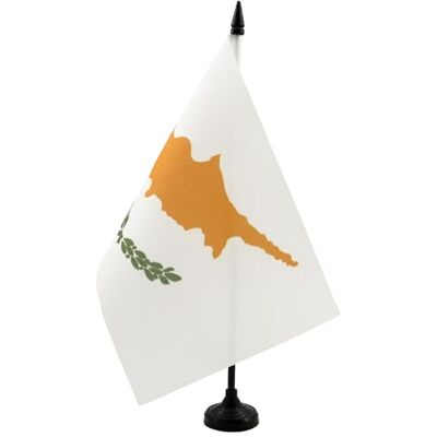 AZ FLAG Drapeau De Table Chypre 21x14 cm Petit Drapeau Chypriote De Bureau 100% Polyester Avec Hampe De 25cm Et Socle En Plastique Noir - Publicité AZ FLAG Drapeau De Table Chypre 21x14 cm Petit Drapeau Chypriote De Bureau 100% Polyester Avec Hampe De 25cm Et Socle En Plastique Noir - Publicité