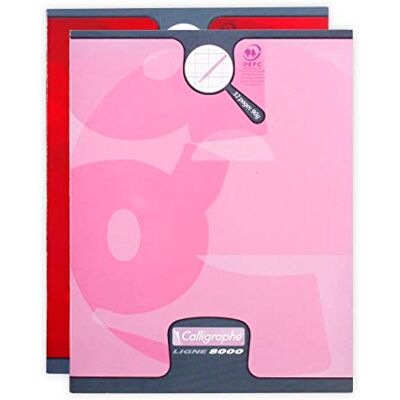 Calligraphe 108707C Un Cahier d'Écriture Agrafé Rose (une Marque de Clairefontaine) 17x22 cm 32 Pages Double Ligne 2 mm Interligne Verticale Papier Blanc 90 g Carte Recyclée Pelliculée - Publicité Calligraphe 108707C Un Cahier d'Écriture Agrafé Rose (une Marque de Clairefontaine) 17x22 cm 32 Pages Double Ligne 2 mm Interligne Verticale Papier Blanc 90 g Carte Recyclée Pelliculée - Publicité