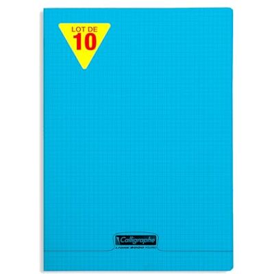 Calligraphe 18472Cpack Un lot de 10 Cahiers Agrafés Bleus (une Marque de Clairefontaine) 24x32 cm 48 Pages Petits Carreaux Papier Blanc 90 g Couverture Polypro Transparent - Publicité Calligraphe 18472Cpack Un lot de 10 Cahiers Agrafés Bleus (une Marque de Clairefontaine) 24x32 cm 48 Pages Petits Carreaux Papier Blanc 90 g Couverture Polypro Transparent - Publicité