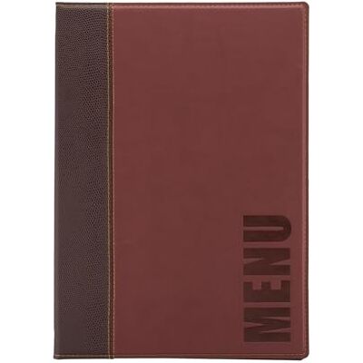 SECURIT Porte-Menu Trendy Line 1 Insert Fixe Double Face = 4 Pages A4 Possibilité d'Ajouter des Inserts Pour Café, Bar, Restaurant Similicuir PU Coloris Bordeaux - Publicité SECURIT Porte-Menu Trendy Line 1 Insert Fixe Double Face = 4 Pages A4 Possibilité d'Ajouter des Inserts Pour Café, Bar, Restaurant Similicuir PU Coloris Bordeaux - Publicité