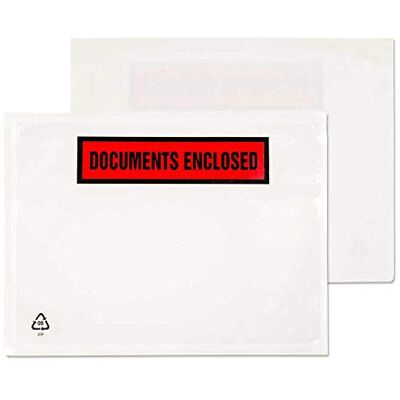 Blake Purely Lot de 1000 pochettes porte-documents Inscription Document Enclosed A6 168 x 126 mm - Publicité Blake Purely Lot de 1000 pochettes porte-documents Inscription Document Enclosed A6 168 x 126 mm - Publicité