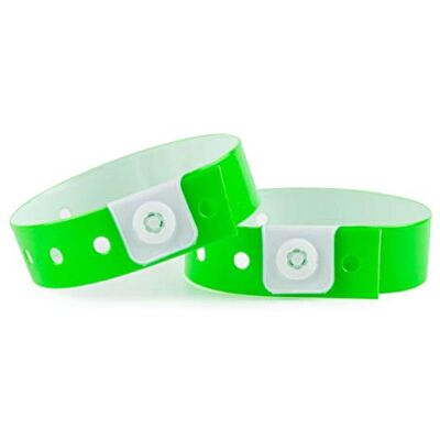 IBOO 100 Bracelets Plastique Vinyle Vert Fluo pour Évènements Festivals – Idéal pour la sécurité 25 x 1,6 cm - Publicité IBOO 100 Bracelets Plastique Vinyle Vert Fluo pour Évènements Festivals – Idéal pour la sécurité 25 x 1,6 cm - Publicité