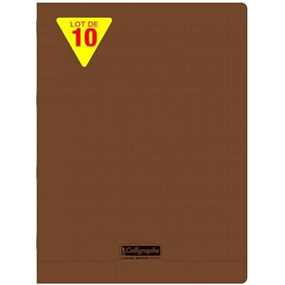 Calligraphe 18481Cpack Un lot de 10 Cahiers Agrafés Marrons (une Marque de Clairefontaine) 24x32 cm 48 Pages Grands Carreaux Papier Blanc 90 g Couverture Polypro Transparent - Publicité Calligraphe 18481Cpack Un lot de 10 Cahiers Agrafés Marrons (une Marque de Clairefontaine) 24x32 cm 48 Pages Grands Carreaux Papier Blanc 90 g Couverture Polypro Transparent - Publicité