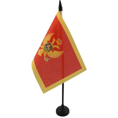 AZ FLAG Drapeau De Table Monténégro 15x10 cm Mini Drapeau Monténégrin De Bureau 100% Polyester Avec Hampe De 25cm Et Socle En Plastique Noir - Publicité AZ FLAG Drapeau De Table Monténégro 15x10 cm Mini Drapeau Monténégrin De Bureau 100% Polyester Avec Hampe De 25cm Et Socle En Plastique Noir - Publicité