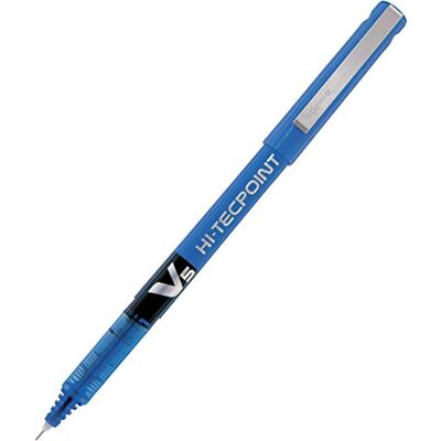 PILOT Hi-Tecpoint V5 Liquid Ink Roller Pen Blue Fine Point (Box of 12 units) - Publicité PILOT Hi-Tecpoint V5 Liquid Ink Roller Pen Blue Fine Point (Box of 12 units) - Publicité