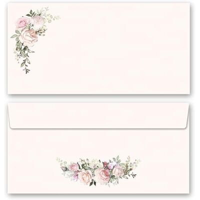 Paper-Media Lot de 50 enveloppes (sans fenêtre) Motif : rose Format DIN long (220 x 110 mm) Roses - Publicité Paper-Media Lot de 50 enveloppes (sans fenêtre) Motif : rose Format DIN long (220 x 110 mm) Roses - Publicité