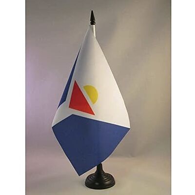 AZ FLAG Drapeau De Table Saint-Martin 21x14 cm Petit Drapeau Saint-Martinois De Bureau 100% Polyester Avec Hampe De 25cm Et Socle En Plastique Noir - Publicité AZ FLAG Drapeau De Table Saint-Martin 21x14 cm Petit Drapeau Saint-Martinois De Bureau 100% Polyester Avec Hampe De 25cm Et Socle En Plastique Noir - Publicité