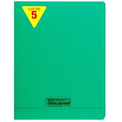 Calligraphe 18295Cpack Un lot de 5 Cahiers Agrafés Verts (une Marque de Clairefontaine) 24x32 cm 140 Pages Grands Carreaux Papier Blanc 90 g Couverture Polypro Transparent - Publicité Calligraphe 18295Cpack Un lot de 5 Cahiers Agrafés Verts (une Marque de Clairefontaine) 24x32 cm 140 Pages Grands Carreaux Papier Blanc 90 g Couverture Polypro Transparent - Publicité