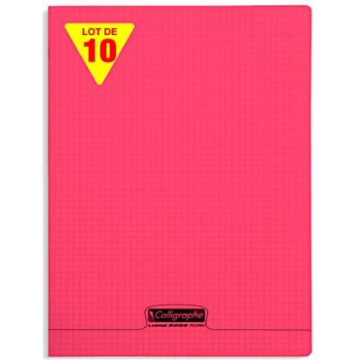 Calligraphe 18383C Un Lot de 10 Cahiers Agrafés Rouges (une Marque de Clairefontaine) 24x32 cm 96 Pages Petits Carreaux Papier Blanc 90 g Couverture Polypro Transparent - Publicité Calligraphe 18383C Un Lot de 10 Cahiers Agrafés Rouges (une Marque de Clairefontaine) 24x32 cm 96 Pages Petits Carreaux Papier Blanc 90 g Couverture Polypro Transparent - Publicité