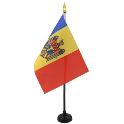 AZ FLAG Mini Drapeau Moldavie De Table 15x10 cm Drapeau Moldave De Bureau 100% Polyester Avec Hampe Pointe Dorée 25cm - Publicité AZ FLAG Mini Drapeau Moldavie De Table 15x10 cm Drapeau Moldave De Bureau 100% Polyester Avec Hampe Pointe Dorée 25cm - Publicité