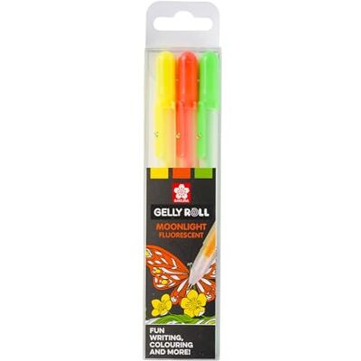 SAKURA Gelly Roll Moonlight Gel Pens Set de 3 couleurs Jaune vif, Orange, Vert Encre vive opaque pour le dessin et le gribouillage - Publicité SAKURA Gelly Roll Moonlight Gel Pens Set de 3 couleurs Jaune vif, Orange, Vert Encre vive opaque pour le dessin et le gribouillage - Publicité