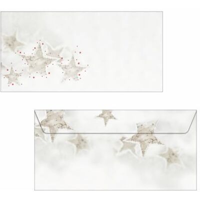 Sigel DU250 Enveloppes motif étoiles de Noël, blanc/rouge, format DL (11 x 22 cm), 25 pièces - Publicité Sigel DU250 Enveloppes motif étoiles de Noël, blanc/rouge, format DL (11 x 22 cm), 25 pièces - Publicité