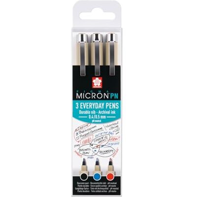 SAKURA Pigma Micron PN Office Set 3 couleurs Bleu/Rouge/Noir Stylos à encre pigmentaire de haute qualité pointe de 0,3 à 0,5 mm pour écrire, dessiner et tenir un journal. Publicité SAKURA Pigma Micron PN Office Set 3 couleurs Bleu/Rouge/Noir Stylos à encre pigmentaire de haute qualité pointe de 0,3 à 0,5 mm pour écrire, dessiner et tenir un journal. Publicité
