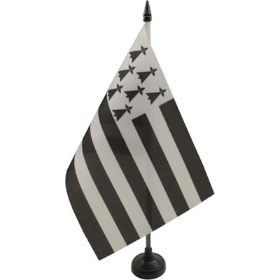 AZ FLAG Drapeau De Table Bretagne 21x14 cm Petit Drapeau Breton De Bureau 100% Polyester Avec Hampe De 25cm Et Socle En Plastique Noir - Publicité AZ FLAG Drapeau De Table Bretagne 21x14 cm Petit Drapeau Breton De Bureau 100% Polyester Avec Hampe De 25cm Et Socle En Plastique Noir - Publicité