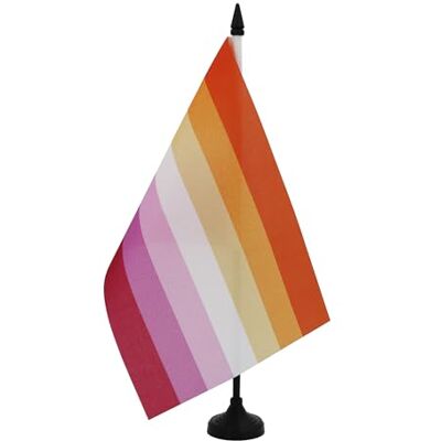 AZ FLAG Drapeau De Table LGBT Fierté lesbienne Soleil Levant 21x14 cm Petit Drapeau Lesbien Féministe De Bureau 100% Polyester Avec Hampe De 25cm Et Socle En Plastique Noir - Publicité AZ FLAG Drapeau De Table LGBT Fierté lesbienne Soleil Levant 21x14 cm Petit Drapeau Lesbien Féministe De Bureau 100% Polyester Avec Hampe De 25cm Et Socle En Plastique Noir - Publicité
