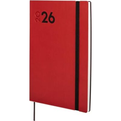 Finocam – Agenda 2026 Semaine sur 2 pages Présentation verticale Janvier – Décembre Agenda annuel 2026 avec élastique et signet en ruban tissé Couverture souple Mara – Rouge – International - Publicité Finocam – Agenda 2026 Semaine sur 2 pages Présentation verticale Janvier – Décembre Agenda annuel 2026 avec élastique et signet en ruban tissé Couverture souple Mara – Rouge – International - Publicité