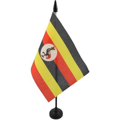 AZ FLAG Drapeau De Table Ouganda 15x10 cm Mini Drapeau Ougandais De Bureau 100% Polyester Avec Hampe De 25cm Et Socle En Plastique Noir - Publicité AZ FLAG Drapeau De Table Ouganda 15x10 cm Mini Drapeau Ougandais De Bureau 100% Polyester Avec Hampe De 25cm Et Socle En Plastique Noir - Publicité