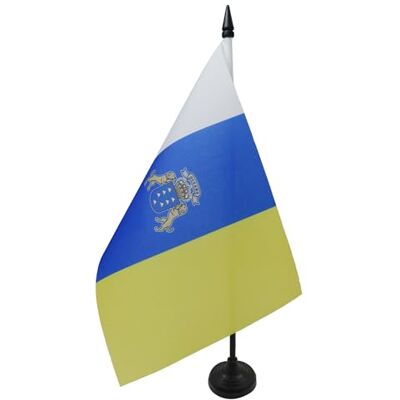 AZ FLAG Drapeau De Table Canaries 21x14 cm Petit Drapeau De Canarias De Bureau 100% Polyester Avec Hampe De 25cm Et Socle En Plastique Noir - Publicité AZ FLAG Drapeau De Table Canaries 21x14 cm Petit Drapeau De Canarias De Bureau 100% Polyester Avec Hampe De 25cm Et Socle En Plastique Noir - Publicité