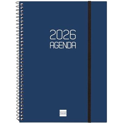 Finocam Agenda à spirale 2026 semainier horizontal Janvier à décembre 12 mois Agenda annuel 2026 avec élastique Couverture en polypropylène spirale mate – Bleu – Italien - Publicité Finocam Agenda à spirale 2026 semainier horizontal Janvier à décembre 12 mois Agenda annuel 2026 avec élastique Couverture en polypropylène spirale mate – Bleu – Italien - Publicité