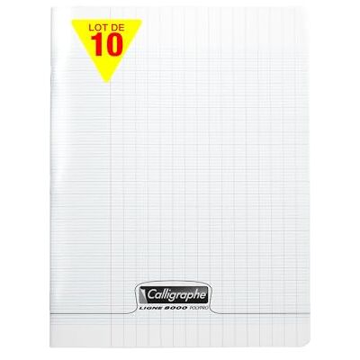Calligraphe 18129Cpack Un lot de 10 Cahiers Agrafés Incolores (une Marque de Clairefontaine) 17x22 cm 96 Pages Grands Carreaux Papier Blanc 90 g Couverture Polypro Transparent - Publicité Calligraphe 18129Cpack Un lot de 10 Cahiers Agrafés Incolores (une Marque de Clairefontaine) 17x22 cm 96 Pages Grands Carreaux Papier Blanc 90 g Couverture Polypro Transparent - Publicité