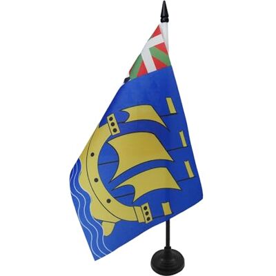 AZ FLAG Drapeau De Table Saint Pierre et Miquelon 21x14 cm Petit Drapeau Saint-Pierrais De Bureau 100% Polyester Avec Hampe De 25cm Et Socle En Plastique Noir - Publicité AZ FLAG Drapeau De Table Saint Pierre et Miquelon 21x14 cm Petit Drapeau Saint-Pierrais De Bureau 100% Polyester Avec Hampe De 25cm Et Socle En Plastique Noir - Publicité