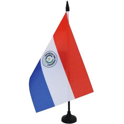 AZ FLAG Drapeau De Table Paraguay 21x14 cm Petit Drapeau Paraguayen De Bureau 100% Polyester Avec Hampe De 25cm Et Socle En Plastique Noir - Publicité AZ FLAG Drapeau De Table Paraguay 21x14 cm Petit Drapeau Paraguayen De Bureau 100% Polyester Avec Hampe De 25cm Et Socle En Plastique Noir - Publicité