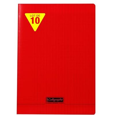 Calligraphe 18023Cpack Un lot de 10 Cahiers Agrafés Rouges (une Marque de Clairefontaine) A4 21x29,7 cm 48 Pages Grands Carreaux Papier Blanc 90 g Couverture Polypro Transparent - Publicité Calligraphe 18023Cpack Un lot de 10 Cahiers Agrafés Rouges (une Marque de Clairefontaine) A4 21x29,7 cm 48 Pages Grands Carreaux Papier Blanc 90 g Couverture Polypro Transparent - Publicité