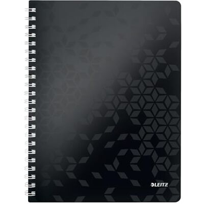 Leitz , Cahier à spirales A4 PP quadrillé, 160 pages 80g/m², WOW, Noir, 46380095 - Publicité Leitz , Cahier à spirales A4 PP quadrillé, 160 pages 80g/m², WOW, Noir, 46380095 - Publicité