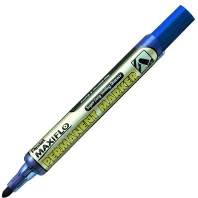 Pentel Maxiflo NLF50-C Lot de 12 Marqueurs permanent Pointe conique Blue - Publicité Pentel Maxiflo NLF50-C Lot de 12 Marqueurs permanent Pointe conique Blue - Publicité