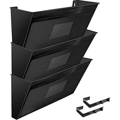 Acrimet Organisateur Mural pour Dossiers Modulaires en Plastique, format Lettre A4 (crochets inclus) (Couleur Noir) (Lot de 3) - Publicité Acrimet Organisateur Mural pour Dossiers Modulaires en Plastique, format Lettre A4 (crochets inclus) (Couleur Noir) (Lot de 3) - Publicité