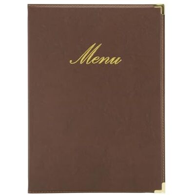 SECURIT Protège-menu Simili cuir de la Gamme Classique A4, 1 Double Insert Inclus (présente 4 Pages A4) - Publicité SECURIT Protège-menu Simili cuir de la Gamme Classique A4, 1 Double Insert Inclus (présente 4 Pages A4) - Publicité