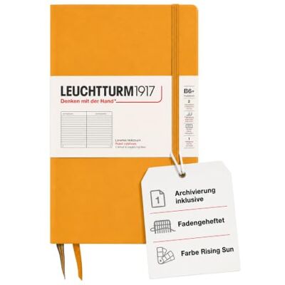 LEUCHTTURM1917 368498 Carnet de notes Paperback B6+, Couverture rigide, 219 pages numérotees, Rising Sun, ligné - Publicité LEUCHTTURM1917 368498 Carnet de notes Paperback B6+, Couverture rigide, 219 pages numérotees, Rising Sun, ligné - Publicité