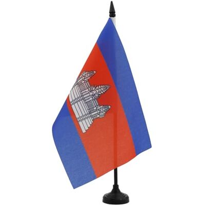 AZ FLAG Drapeau De Table Cambodge 21x14 cm Petit Drapeau Cambodgien De Bureau 100% Polyester Avec Hampe De 25cm Et Socle En Plastique Noir - Publicité AZ FLAG Drapeau De Table Cambodge 21x14 cm Petit Drapeau Cambodgien De Bureau 100% Polyester Avec Hampe De 25cm Et Socle En Plastique Noir - Publicité