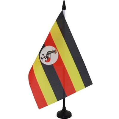 AZ FLAG Drapeau De Table Ouganda 21x14 cm Petit Drapeau Ougandais De Bureau 100% Polyester Avec Hampe De 25cm Et Socle En Plastique Noir - Publicité AZ FLAG Drapeau De Table Ouganda 21x14 cm Petit Drapeau Ougandais De Bureau 100% Polyester Avec Hampe De 25cm Et Socle En Plastique Noir - Publicité