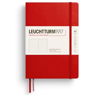 LEUCHTTURM1917 373977 Carnet de notes Medium (A5) 14,5 x 21 cm, Couverture rigide, 251 pages numérotees, Cherry, pointillé - Publicité LEUCHTTURM1917 373977 Carnet de notes Medium (A5) 14,5 x 21 cm, Couverture rigide, 251 pages numérotees, Cherry, pointillé - Publicité