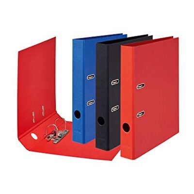 FALKEN Lot de 10 classeurs vegan Pure Color. Largeur 5 cm, format A4, couleurs assorties (rouge, bleu, noir) - Publicité FALKEN Lot de 10 classeurs vegan Pure Color. Largeur 5 cm, format A4, couleurs assorties (rouge, bleu, noir) - Publicité