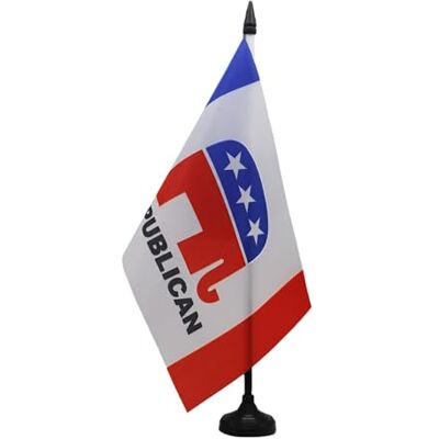 AZ FLAG Drapeau De Table Parti Républicain américain 21x14 cm Petit Drapeau Du Republican Party Américain De Bureau 100% Polyester Avec Hampe De 25cm Et Socle En Plastique Noir - Publicité AZ FLAG Drapeau De Table Parti Républicain américain 21x14 cm Petit Drapeau Du Republican Party Américain De Bureau 100% Polyester Avec Hampe De 25cm Et Socle En Plastique Noir - Publicité