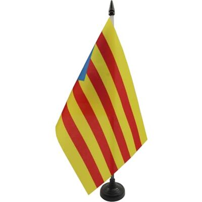 AZ FLAG Drapeau De Table Catalogne Estelada Drapeau Catalan Indépendentiste Cataluña De Bureau 100% Polyester Avec Hampe De 25cm Et Socle En Plastique Noir 20g 21x14 cm - Publicité AZ FLAG Drapeau De Table Catalogne Estelada Drapeau Catalan Indépendentiste Cataluña De Bureau 100% Polyester Avec Hampe De 25cm Et Socle En Plastique Noir 20g 21x14 cm - Publicité