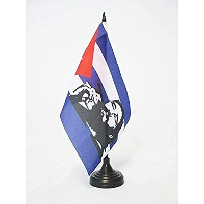 AZ FLAG Drapeau De Table Cuba avec Fidel Castro 21x14 cm Petit Drapeau Cubain De Bureau 100% Polyester Avec Hampe De 25cm Et Socle En Plastique Noir - Publicité AZ FLAG Drapeau De Table Cuba avec Fidel Castro 21x14 cm Petit Drapeau Cubain De Bureau 100% Polyester Avec Hampe De 25cm Et Socle En Plastique Noir - Publicité