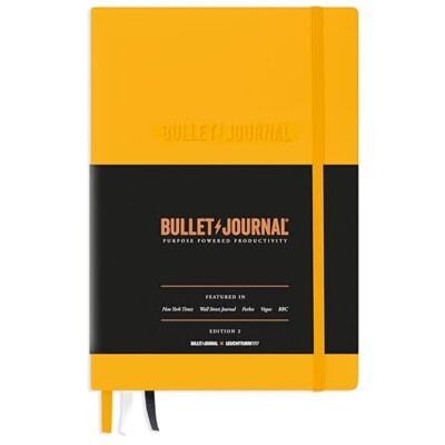 LEUCHTTURM1917 371205 Bullet Journal Edition 2, Carnet Medium (A5), couverture rigide, Papier 120g/m², 206 pages numérotées, pointillés, Yellow24 - Publicité LEUCHTTURM1917 371205 Bullet Journal Edition 2, Carnet Medium (A5), couverture rigide, Papier 120g/m², 206 pages numérotées, pointillés, Yellow24 - Publicité
